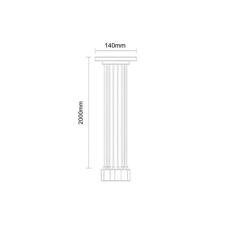 Kabel za napajanje 8xE27/60W/230V crna