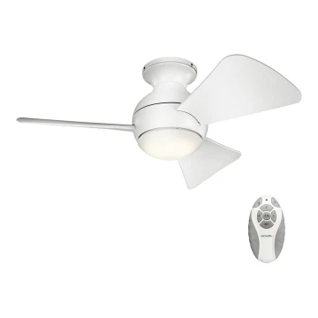 Kichler - LED Prigušivi stropni ventilator SOLA LED/10W/230V IP23 bijela + daljinski upravljač