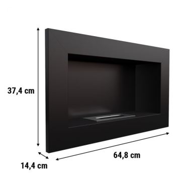 Kratki - Ugradbeni BIO kamin 37,4x64,8 cm 1kW crna