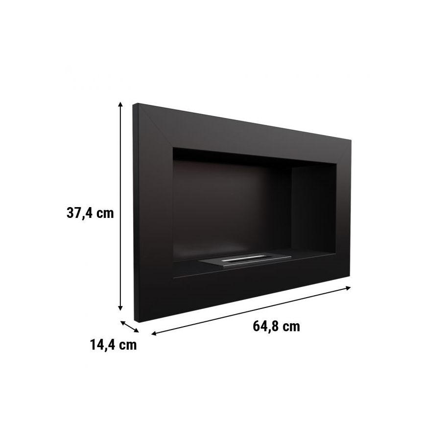 Kratki - Ugradbeni BIO kamin 37,4x64,8 cm 1kW crna