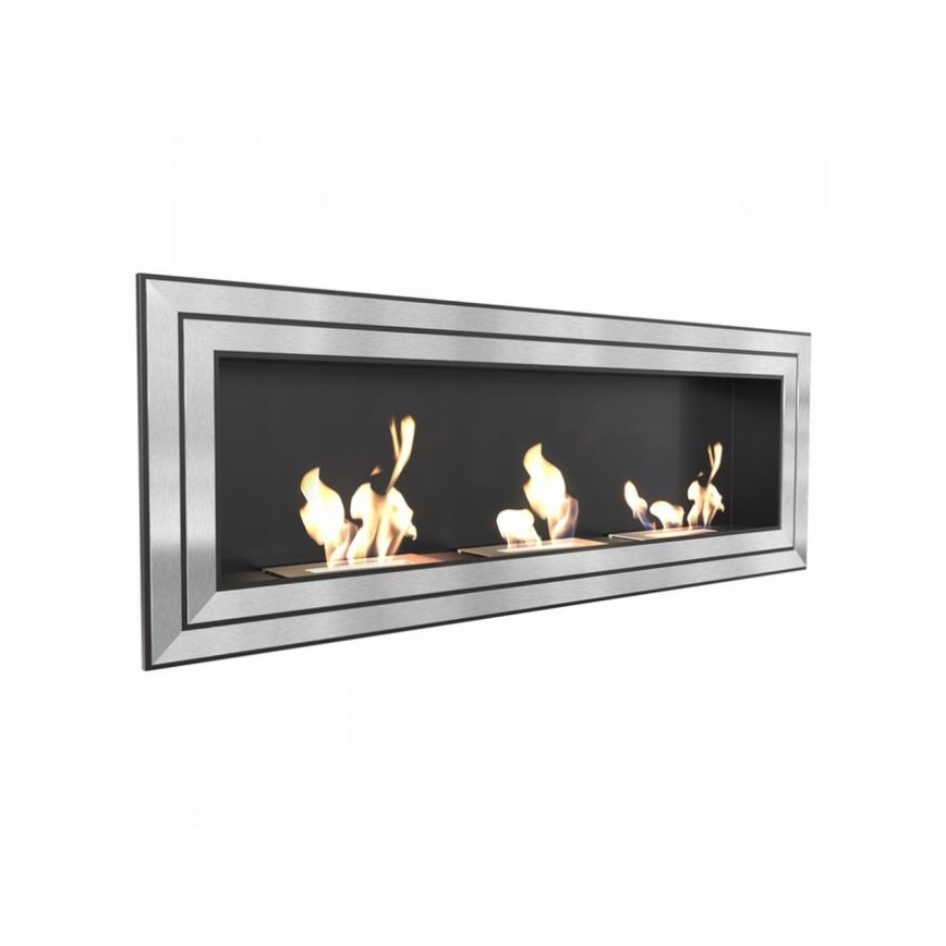 Kratki - Ugradbeni BIO kamin 65x180 cm 3x2,5kW krom