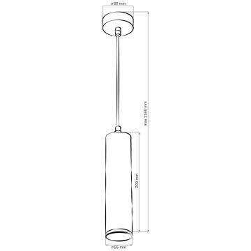 Kupaonski luster na sajli TURYN 1xGU10/10W/230V IP44 bijela