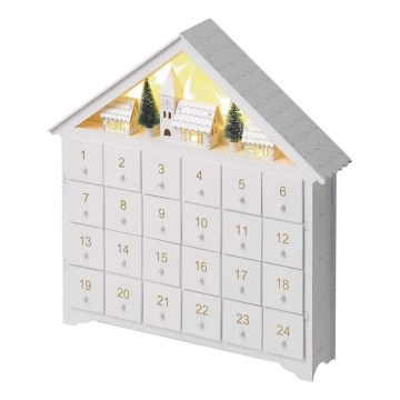 LED Adventski kalendar 8xLED/2xAA bijela