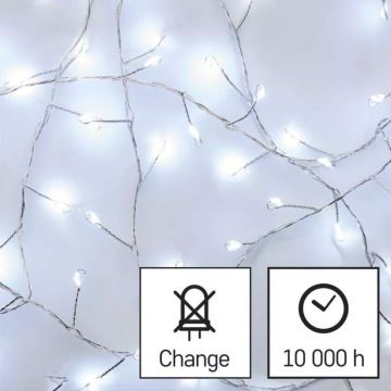 LED Božićne lampice 100xLED/3xAA 2,7 m hladna bijela