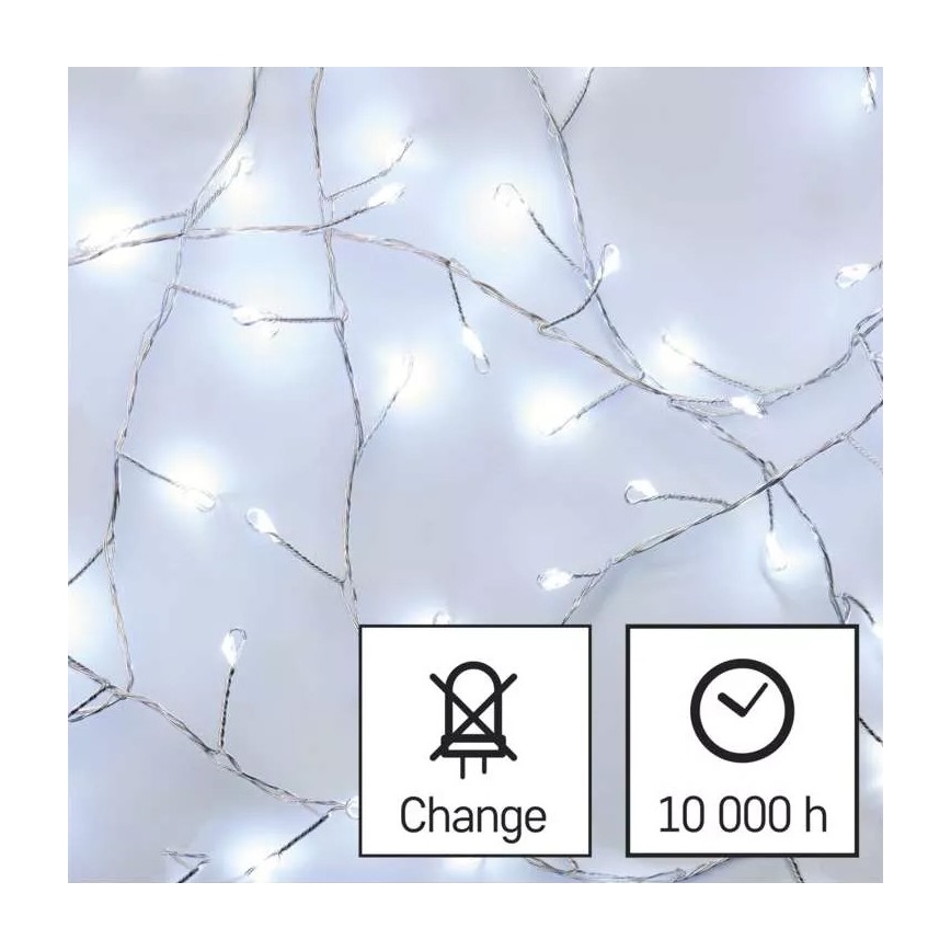 LED Božićne lampice 100xLED/3xAA 2,7 m hladna bijela