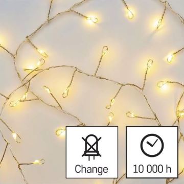 LED Božićne lampice 100xLED/3xAA 2,7m topla bijela