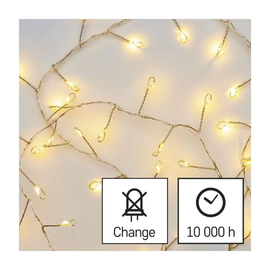 LED Božićne lampice 100xLED/3xAA 2,7m topla bijela