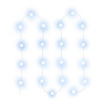 LED Božićne lampice 20xLED/2xAA 2,3m hladna bijela