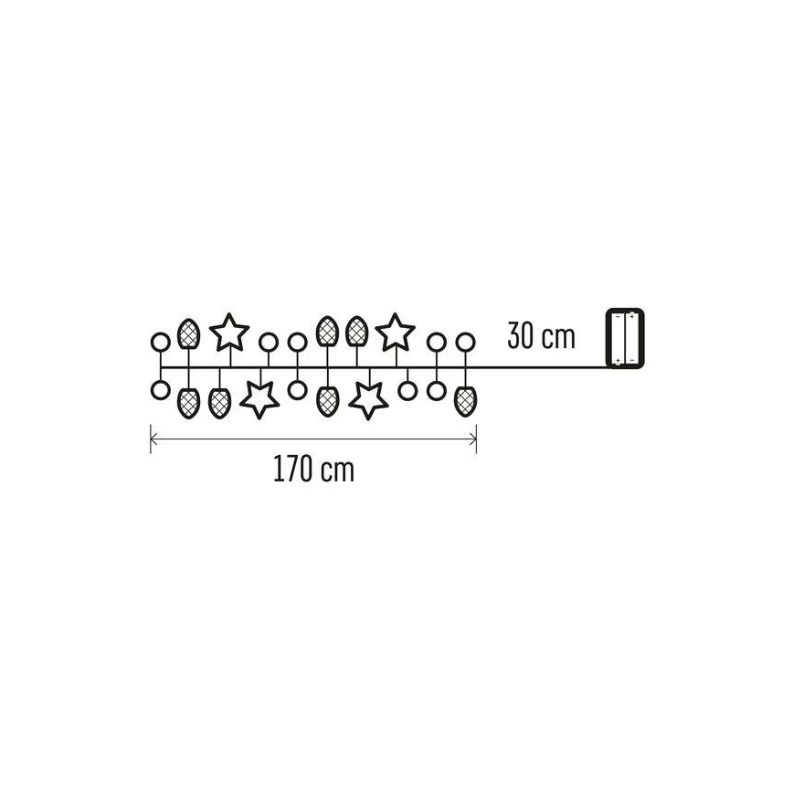 LED Božićni lanac 20xLED/2m