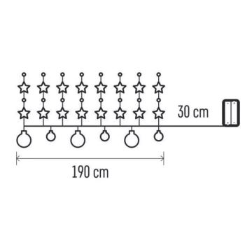 LED Božićni lanac 20xLED/2xAA 2,2 m topla bijela