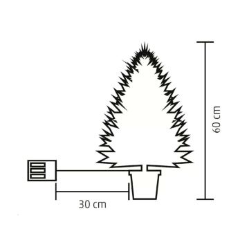 LED Božićno drvce 30xLED/3xAA 60 cm bor