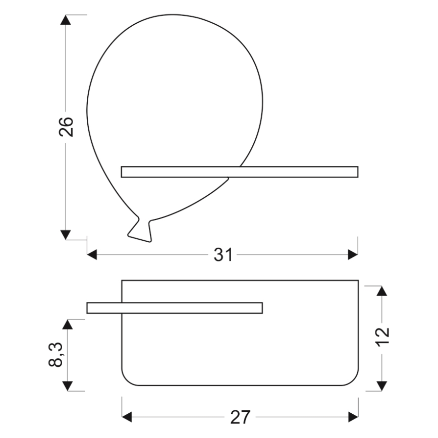 LED Dječja zidna svjetiljka s policom BALLOON LED/4W/230V žuta/drvo