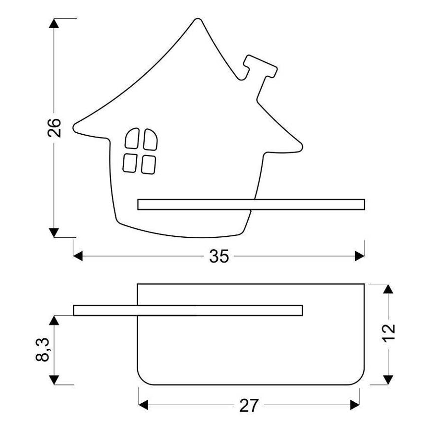 LED Dječja zidna svjetiljka s policom HOUSE LED/4W/230V zelena/drvo