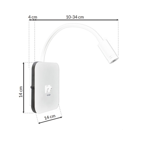 LED Fleksibilna lampica BASE 1xLED/8W + 1xLED/2W/230V bijela