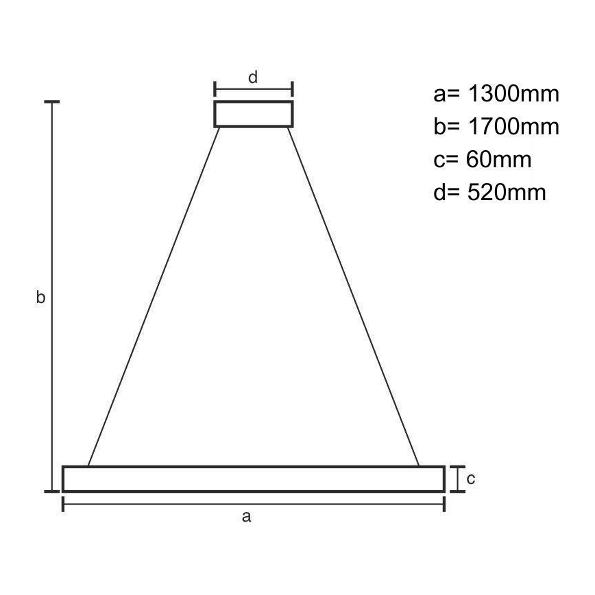 LED Luster na sajli LED/22W/230V 4000K 130 cm bukva/masivni