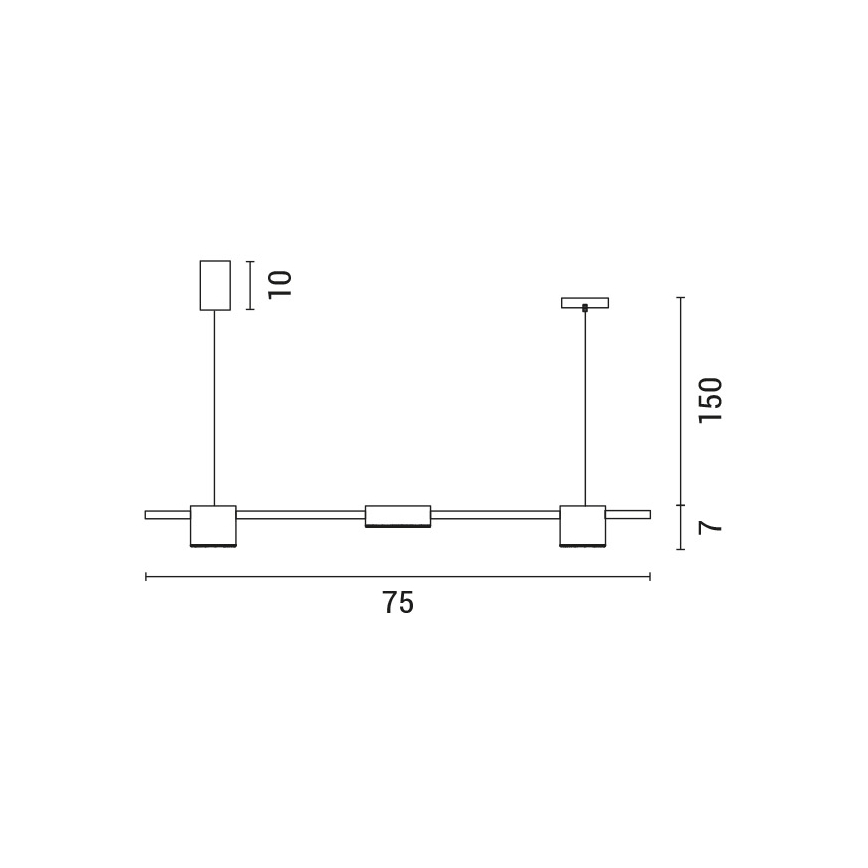 LED Luster na sajli LED/24W/230V 3000K crna