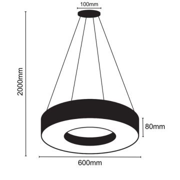 LED Luster na sajli LED/30W/230V 4000K pr. 60 cm