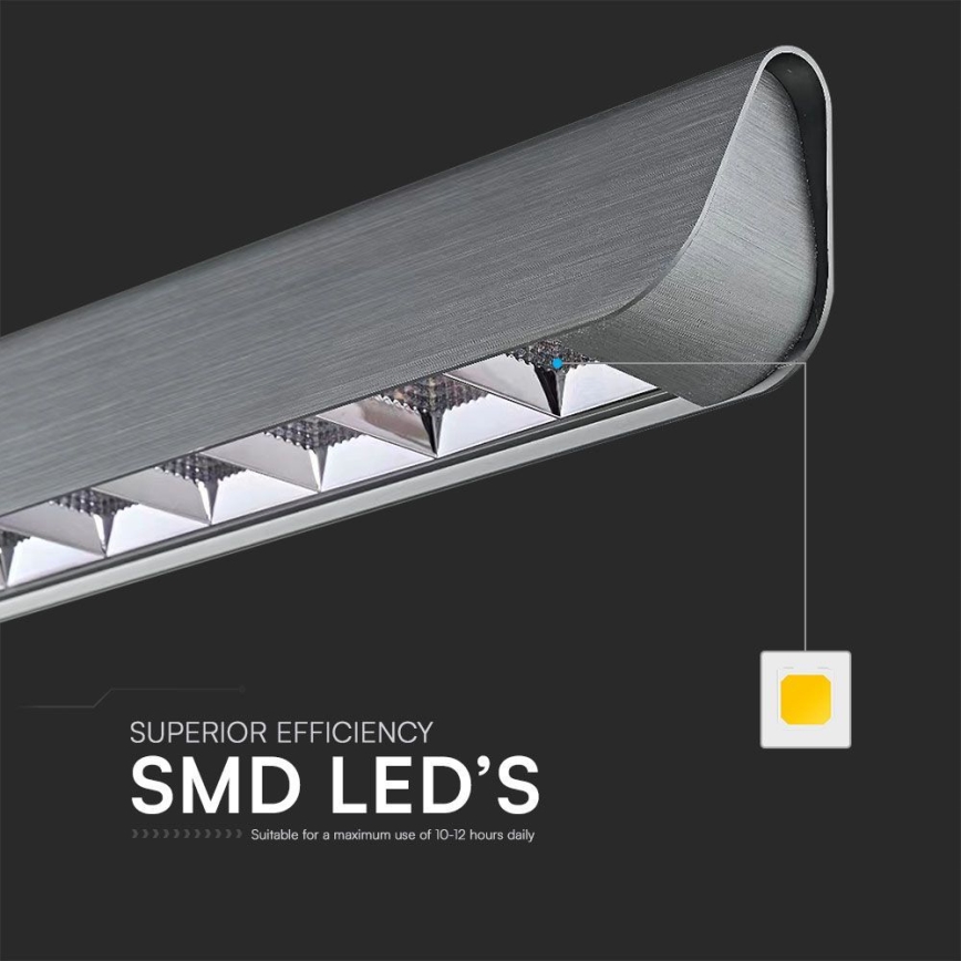 LED Luster na sajli LED/36W/230V 3000/4000/6400K antracit