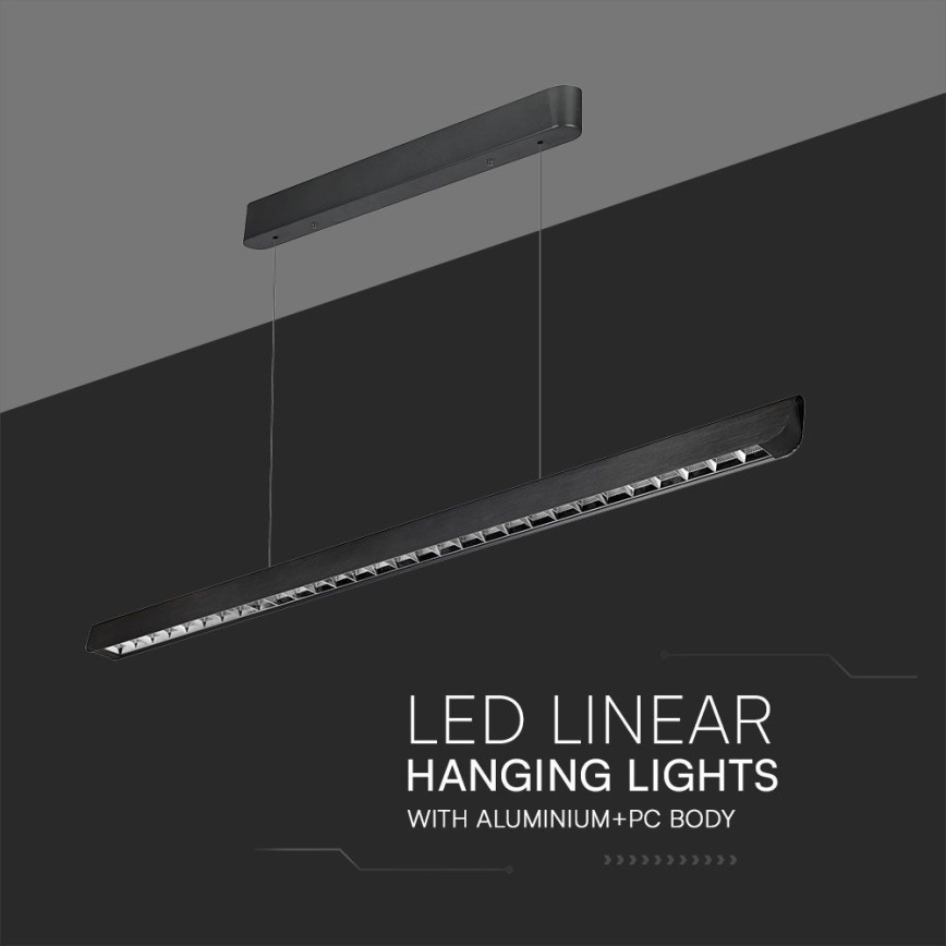 LED Luster na sajli LED/36W/230V 3000/4000/6400K crna