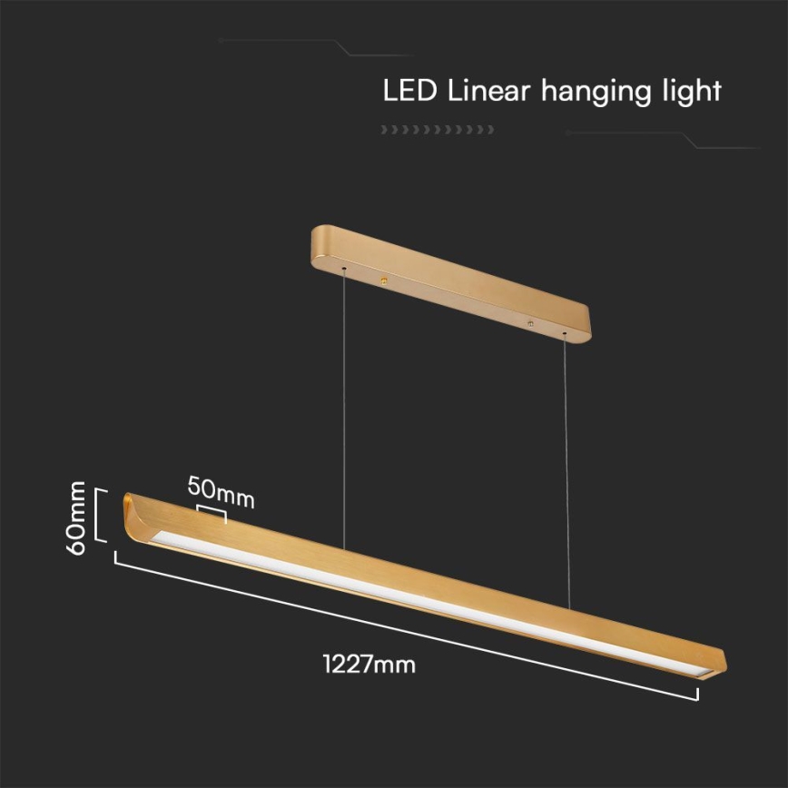 LED Luster na sajli LED/36W/230V 3000/4000/6400K zlatna