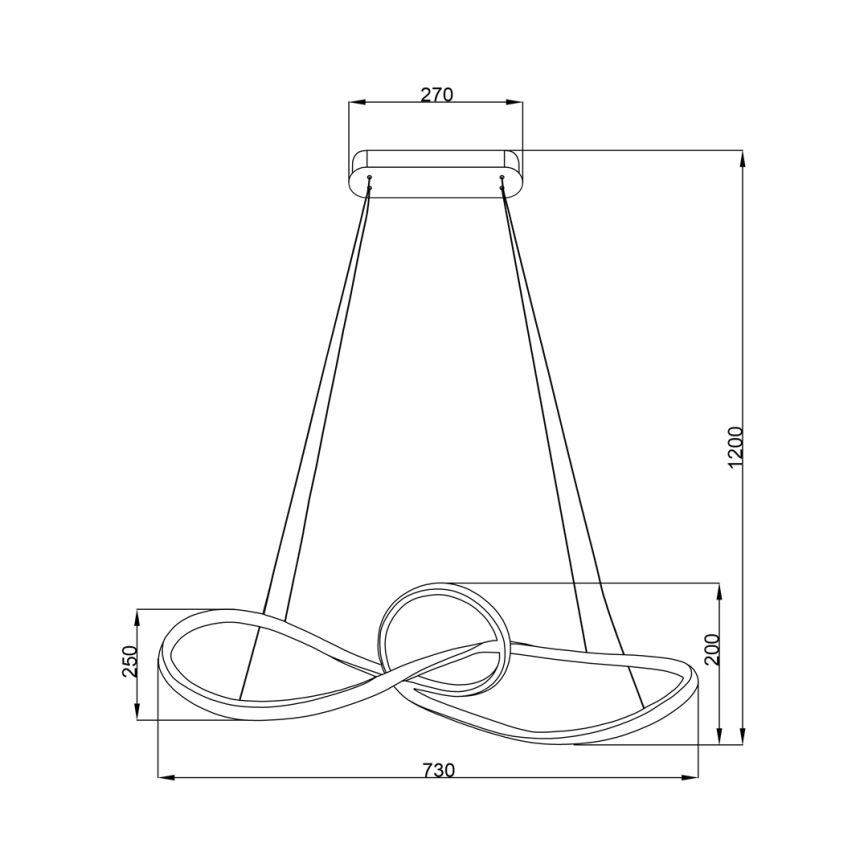 LED Luster na sajli MARCO LED/42W/230V sjajni krom