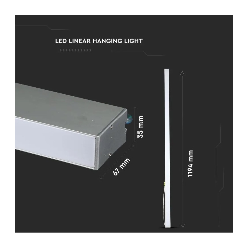 LED Luster na sajli SAMSUNG CHIP LED/40W/230V 4000K srebrna