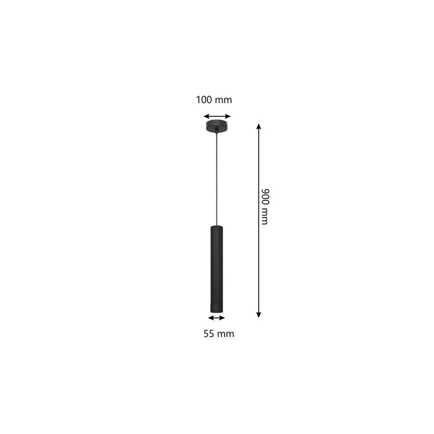 LED Luster na sajli TUBA 1xGU10/4,8W/230V crna