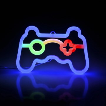 LED Neonska zidna dekoracija GAME LED/3W/3xAA USB plava