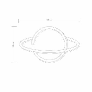 LED Neonska zidna dekoracija PLANET LED/3W/3xAA plava/žuta