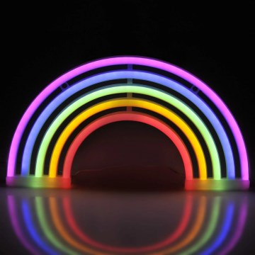 LED Neonska zidna dekoracija RAINBOW LED/3W/3xAA USB multicolor