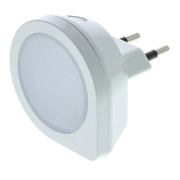 LED Orijentacijska svjetiljka sa senzorom za utičnicu LED/0,4W/230V 3000K bijela