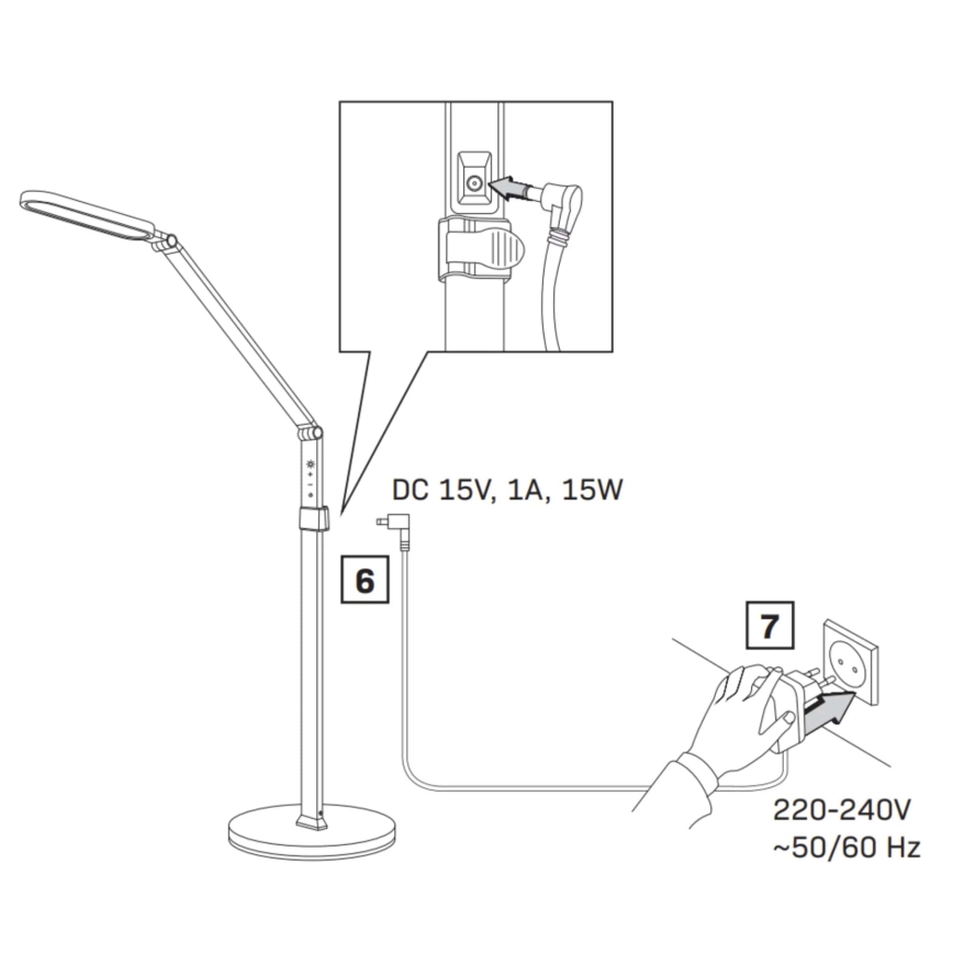 LED Prigušiva dodirna podna lampa FERRARA LED/13W/230V 3000/4000/6000K bijela