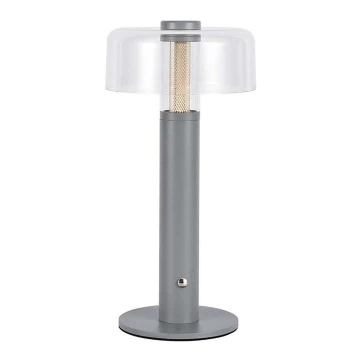 LED Prigušiva punjiva stolna lampa na dodir LED/1W/5V 3000K 1800 mAh siva