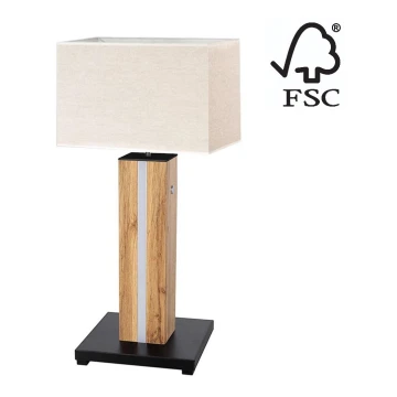 LED Prigušiva stolna lampa FLAME 1xE27/40W+ LED/4,6W/230V 56,5 cm hrast – FSC certificirano