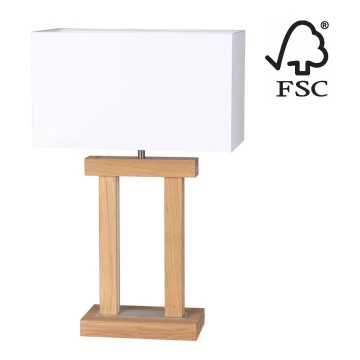 LED Prigušiva stolna lampa HAKON 1xE27/40W+2xLED/7,5W/230V 55 cm hrast – FSC certificirano