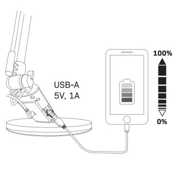 LED Prigušiva stolna lampa na dodir OPTIMUM LED/7W/230V USB 3000/4000/6000K bijela