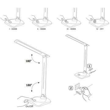 LED Prigušiva stolna lampa na dodir TOLEDO LED/8W/230V 3000-6500K