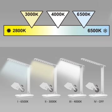 LED Prigušiva stolna lampa na dodir VINTO LED/8W/230V bijela