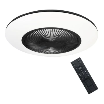 LED Prigušiva stropna svjetiljka s ventilatorom ARIA LED/38W/230V crna/bijela + daljinski upravljač