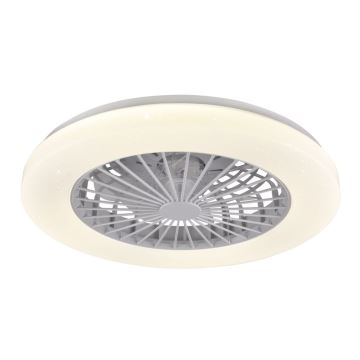 LED Prigušiva stropna svjetiljka s ventilatorom LIBYA LED/48W/230V 3000-6500K bijela + daljinski upravljač