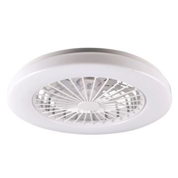 LED Prigušiva stropna svjetiljka s ventilatorom LIBYA LED/48W/230V 3000-6500K bijela + daljinski upravljač