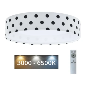 LED Prigušiva stropna svjetiljka SMART GALAXY KIDS LED/24W/230V 3000-6500K točkice bijela/crna + daljinski upravljač