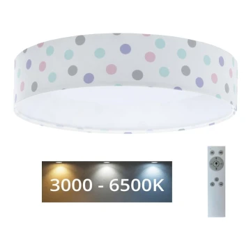 LED Prigušiva stropna svjetiljka SMART GALAXY KIDS LED/24W/230V 3000-6500K točkice šarena + daljinski upravljač