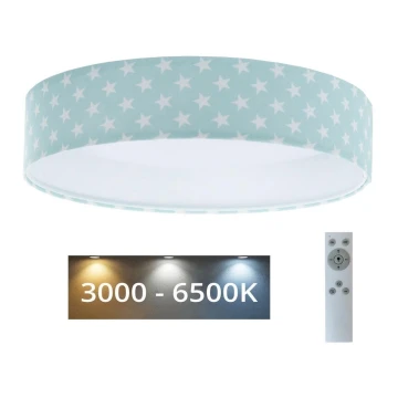 LED Prigušiva stropna svjetiljka SMART GALAXY KIDS LED/24W/230V 3000-6500K zvjezdice zelena/bijela + daljinski upravljač