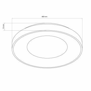 LED Prigušiva stropna svjetiljka za kupaonicu WITOLD LED/72W/230V 3000-6000K IP44 + daljinski upravljač