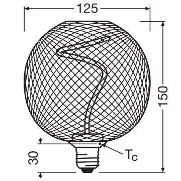 LED Prigušiva žarulja DECOR FILAMENT G125 E27/3,5W/230V 1800K zlatna - Osram