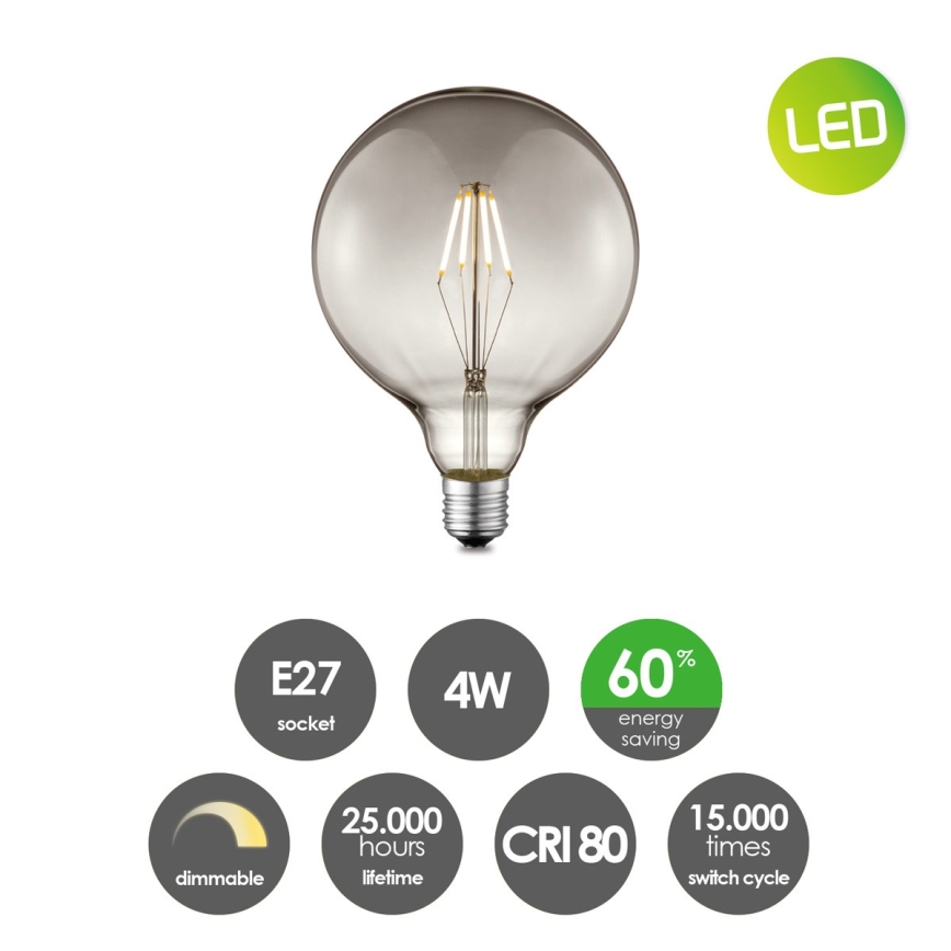 LED Prigušiva žarulja VINTAGE EDISON G125 E27/4W/230V 2700K