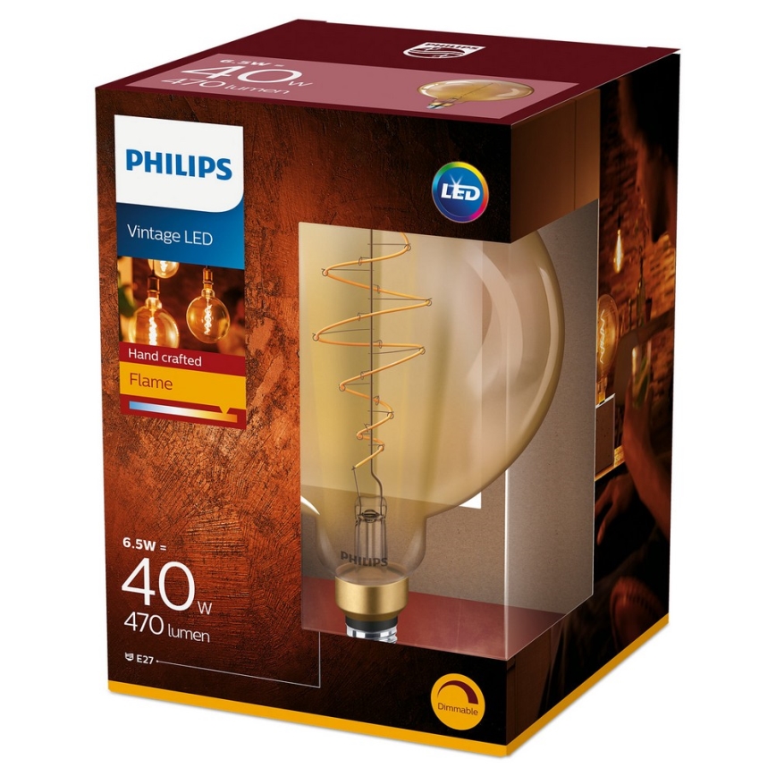 LED prigušiva žarulja VINTAGE Philips G200 E27/6,5W/230V 2000K