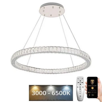 LED Prigušivi kristalni luster na sajli LED/100W/230V 3000-6500K srebrna + daljinski upravljač