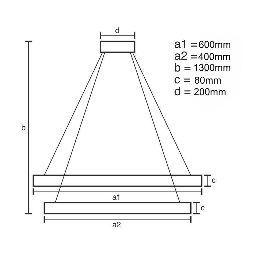 LED Prigušivi luster na sajli LED/80W/230V 3000-6500K + daljinski upravljač